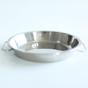 不锈钢披萨盘带耳朵凉皮锣锣大蒸盘平底肠粉饺子餐盘