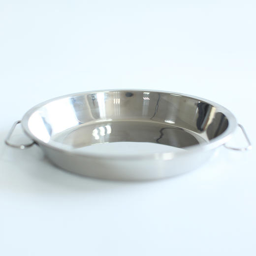 不锈钢披萨盘带耳朵凉皮锣锣大蒸盘平底肠粉饺子餐盘 商品图0