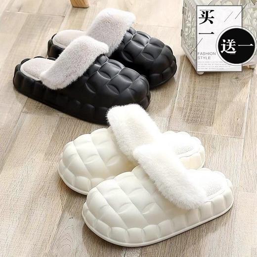 【OPP】买一送一冬季棉拖鞋女室内家用情侣厚底保暖防滑防水可拆卸男棉鞋 商品图5