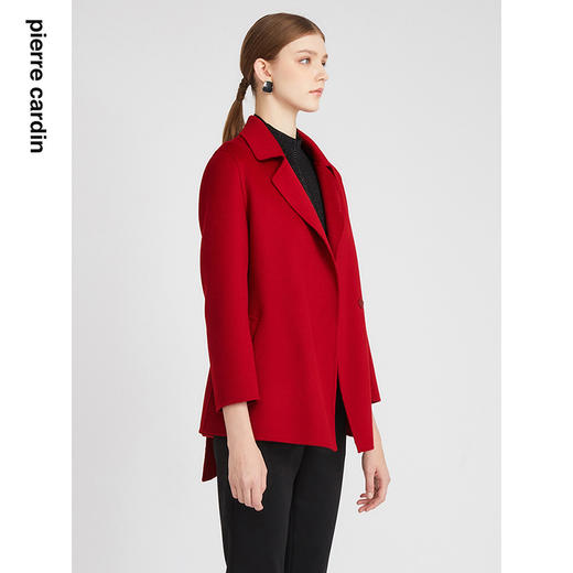 皮尔卡丹女装高级感气质系带收腰通勤纯羊毛毛呢大衣P2422C2936R0
 商品图1