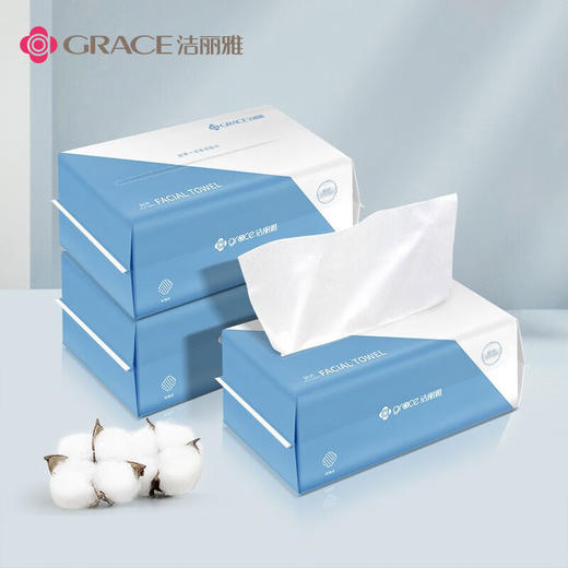 洁丽雅（Grace）一次性洗脸巾珍珠纹棉柔巾干湿两用洗脸便携洁面巾 擦脸巾3连包 20*20cm 80片/包 商品图6