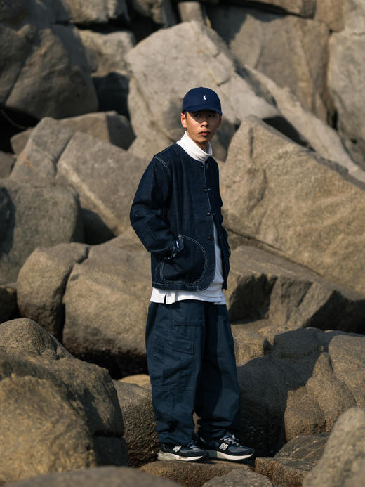 Thrillsongs/复古赤耳牛仔无领夹克外套 商品图2