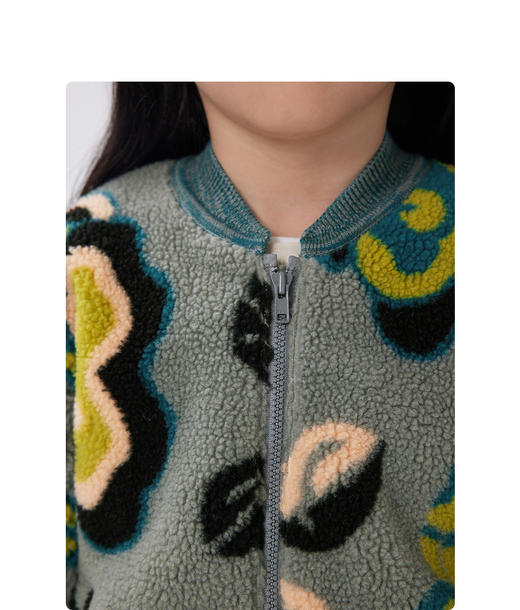 JNBY  22年冬款  花卉印花宽松保暖仿皮草外套  1MBA10810 商品图5