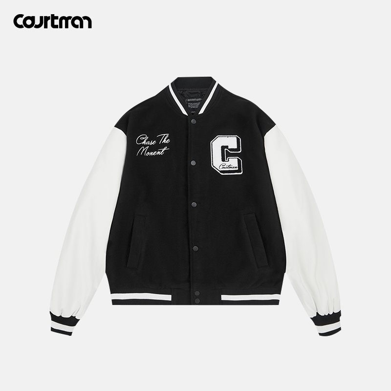COURTMAN棒球服夹克重工刺绣2022秋冬潮美式男女宽松外套情侣运动