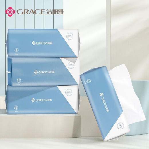洁丽雅（Grace）一次性洗脸巾珍珠纹棉柔巾干湿两用洗脸便携洁面巾 擦脸巾3连包 20*20cm 80片/包 商品图7