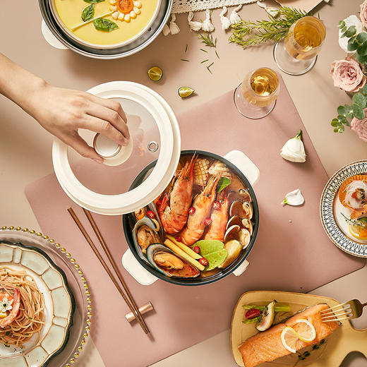 【小程序】小熊电热锅 DRG-E25H1 米黄色 2.5L 不粘锅身+五金蒸笼 商品图10