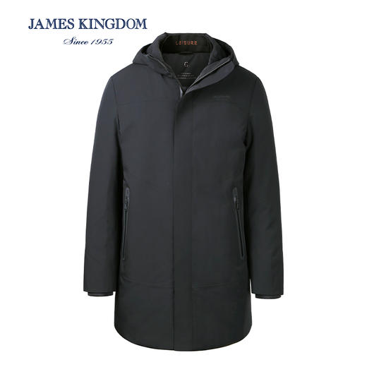 【长款连帽羽绒服】占姆士冬季男士保暖商务休闲长款羽绒服 商品图0