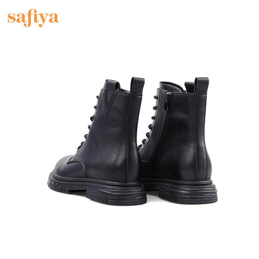 【预热双12】Safiya/索菲娅 新潮溶解底2022冬季新款圆头侧拉链百搭机车马丁靴 SF24116403 商品图2