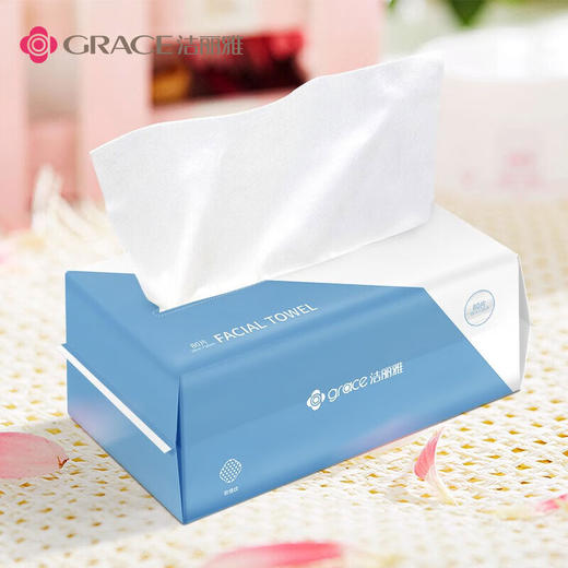 洁丽雅（Grace）一次性洗脸巾珍珠纹棉柔巾干湿两用洗脸便携洁面巾 擦脸巾3连包 20*20cm 80片/包 商品图2