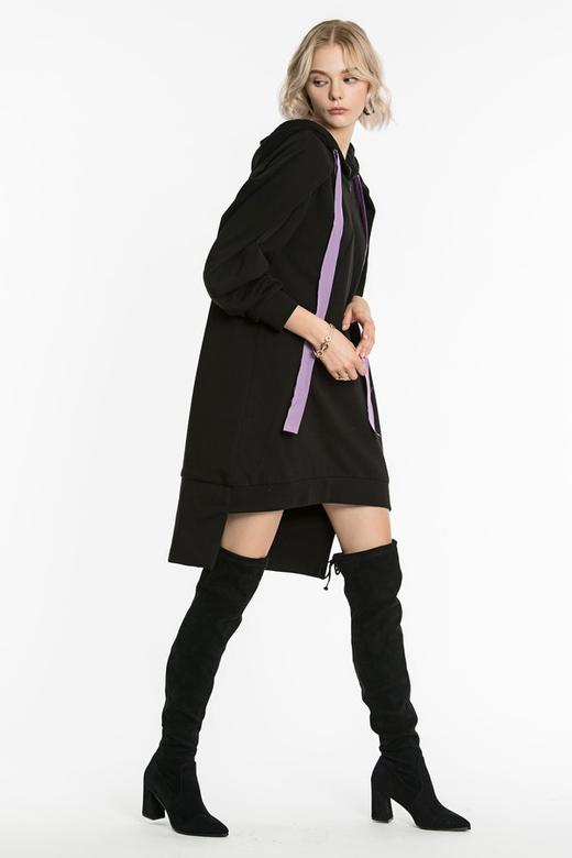 WEN&VI 黑色连帽长卫衣 4410 商品图2