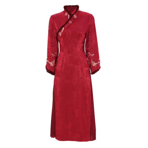 改良式红色旗袍中式立领斜襟敬酒服连衣裙OG-9015 商品图4