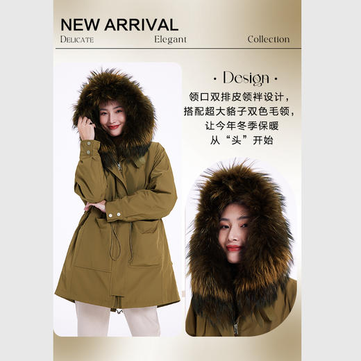 乔万尼派克服女冬季爆款新款时尚宽松版型连帽设计EF4N245 商品图2