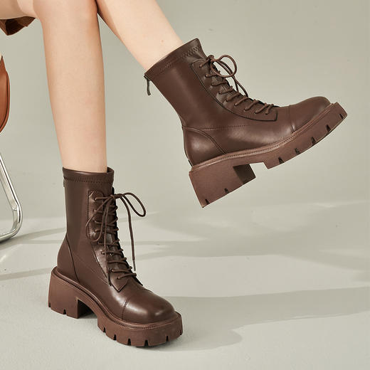 【拼】西遇马丁靴女秋冬季新款女鞋甜酷黑色is美式复古机车鞋子D1923677/ D0024035 商品图1