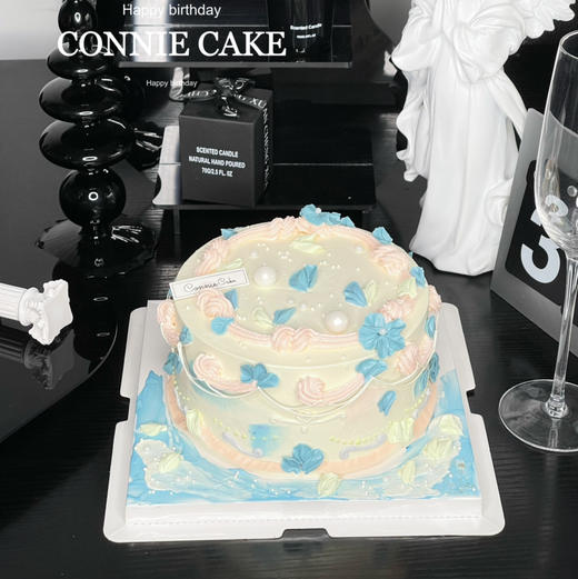 【1259】复古粉蓝花朵 商品图0