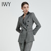 IWY/复古灰色人字纹羊毛套装黑灰拼接领女套装高管秋冬套装C12405+P12405 商品缩略图6