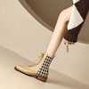 英伦风系带马丁靴，圆头拼色格子短靴HBP-3847 商品缩略图5