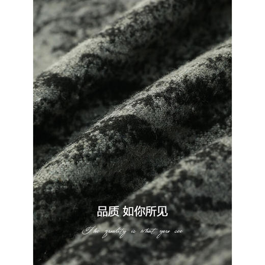 COCOBELLA渲染风提花高腰封加厚半身裙冬PU腰带开叉筒裙HS521 商品图4