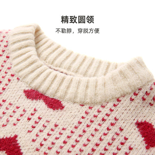 【好穿耐磨不易起球】气质爱心提花满印加厚毛衣PDMY2251 商品图2