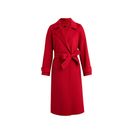 皮尔卡丹女装知性正红优雅通勤纯羊毛毛呢大衣P2422C2935R0
 商品图4