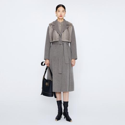 玛丝菲尔 两件套水貂皮草马甲羊毛大衣A1BW4763Q 商品图2
