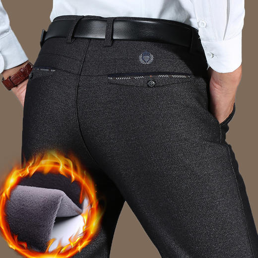 【加密短绒更温暖，加绒加厚男裤】2023宽松西裤外穿冬裤！ 冬季男士中年加厚加绒休闲裤！！ 商品图0