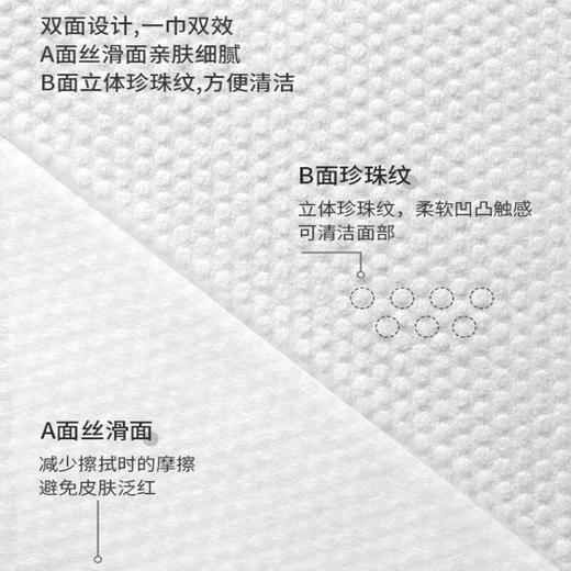 洁丽雅（Grace）一次性洗脸巾珍珠纹棉柔巾干湿两用洗脸便携洁面巾 擦脸巾3连包 20*20cm 80片/包 商品图3