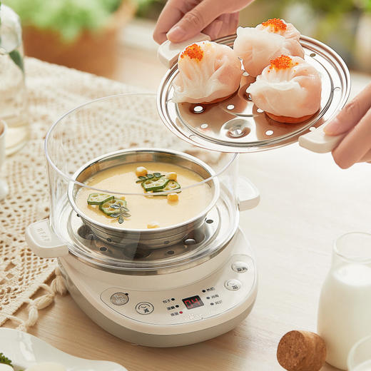 【小程序】小熊煮蛋器 ZDQ-C14Q8 米黄色 双层蒸盘 电子式 商品图2