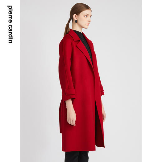 皮尔卡丹女装知性正红优雅通勤纯羊毛毛呢大衣P2422C2935R0
 商品图1