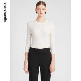 皮尔卡丹女装针织衫春秋羊毛圆领通勤百搭套头针织衫P2399K2308W0
