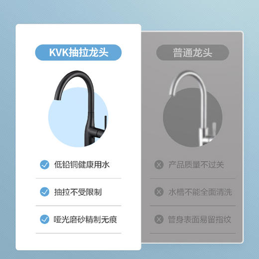 KVK日本进口抽拉单孔旋转家用厨房冷热水双出水KM6061ECM5-6 商品图3