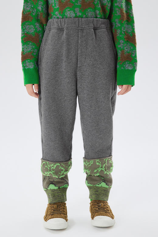 JNBY  22年冬款  时尚拼接束脚长裤  1MBE11000 商品图3