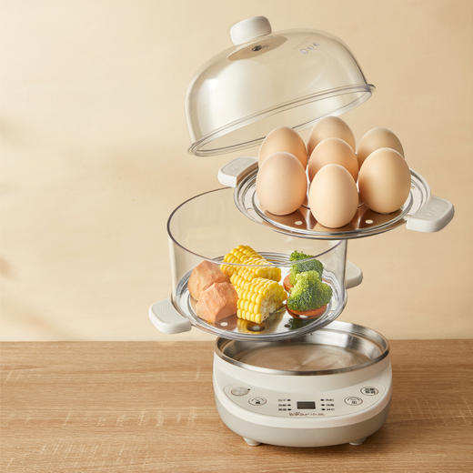 【小程序】小熊煮蛋器 ZDQ-C14Q8 米黄色 双层蒸盘 电子式 商品图1