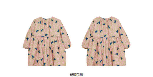 JNBY  22年冬款  生肖兔印花长袖连衣裙  1MBG10960 商品图13