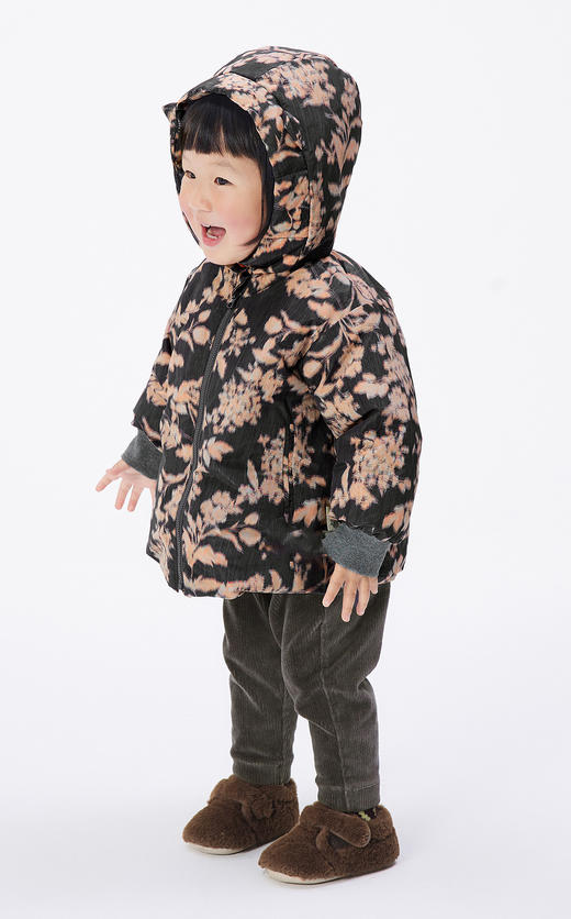 JNBY  22年冬款  印花中长款连帽羽绒服  YMBC10290 商品图3