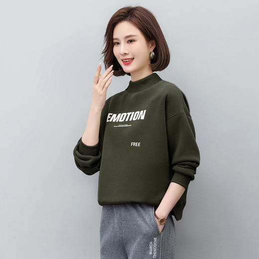 加绒卫衣短款小个子冬装保暖内搭休闲显瘦上衣HR-WH3229 商品图2