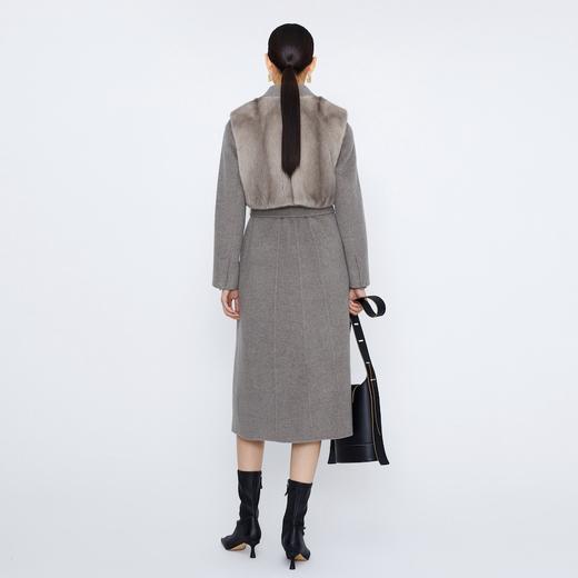 玛丝菲尔 两件套水貂皮草马甲羊毛大衣A1BW4763Q 商品图1