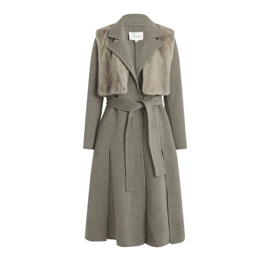 玛丝菲尔 两件套水貂皮草马甲羊毛大衣A1BW4763Q 商品图4