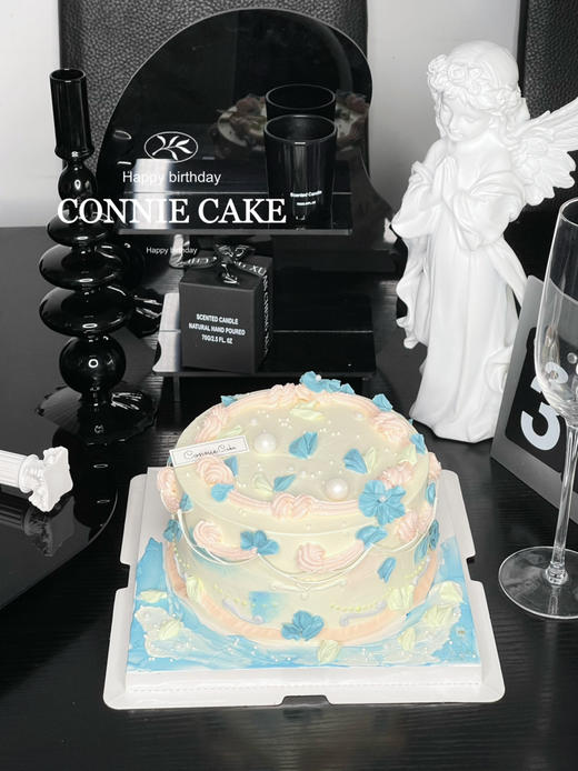 【1259】复古粉蓝花朵 商品图1