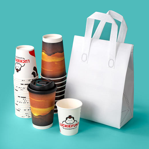 喇叭花热饮杯咖啡杯一次性纸杯带盖加厚外带打包杯奶茶杯商用 商品图3