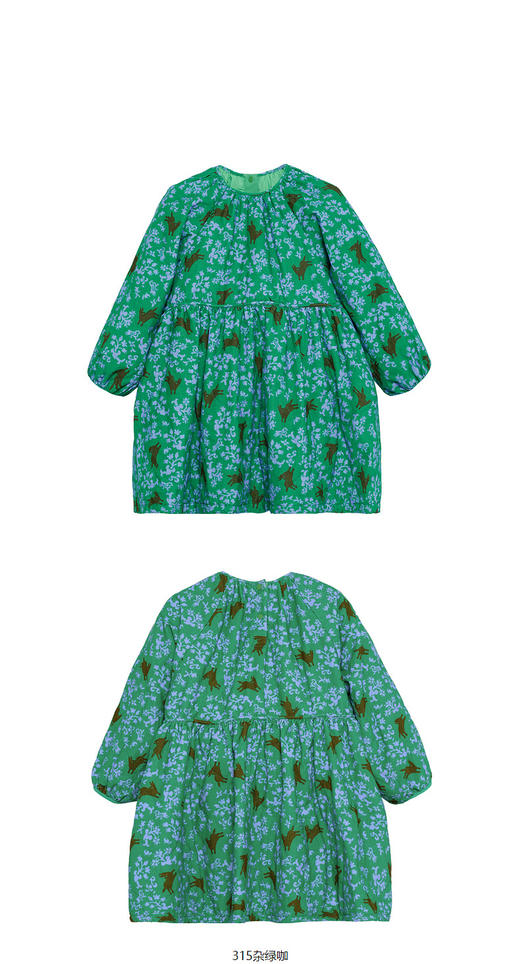 JNBY  22年冬款  生肖兔印花长袖连衣裙  1MBG10960 商品图11