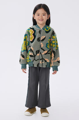 JNBY  22年冬款  花卉印花宽松保暖仿皮草外套  1MBA10810