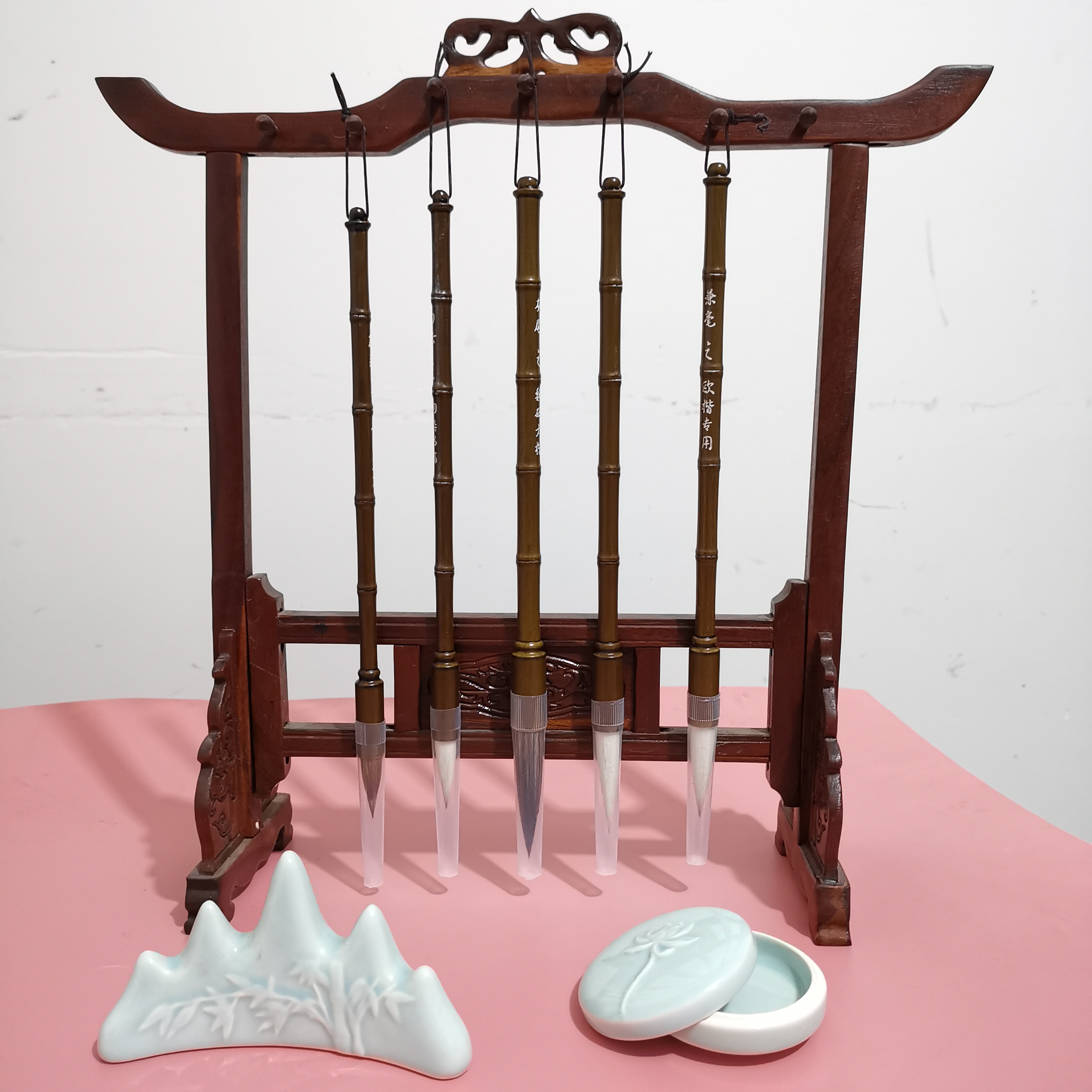 【仿古竹节造型五豪】五豪争锋 书画无忧 适合书画 创作 近阶 初学者-免费刻字 包邮