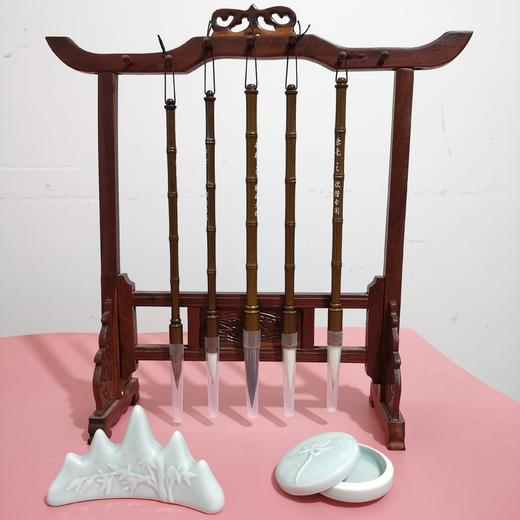 【仿古竹节造型五豪】五豪争锋 书画无忧 适合书画 创作 近阶 初学者-免费刻字 包邮 商品图0