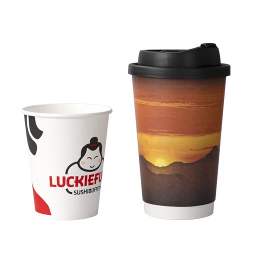 喇叭花热饮杯咖啡杯一次性纸杯带盖加厚外带打包杯奶茶杯商用 商品图5