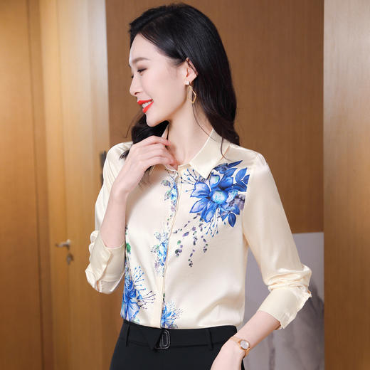 重磅真丝衬衫百搭桑蚕丝上衣ASE3553 商品图0