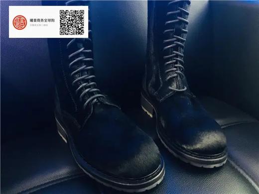 女款黑色马毛 长筒靴 商品图4