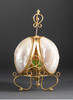 独角鹿西洋古董法国铜鎏金精雕蛋形母贝外壳绿色水晶香水瓶套件 商品缩略图1