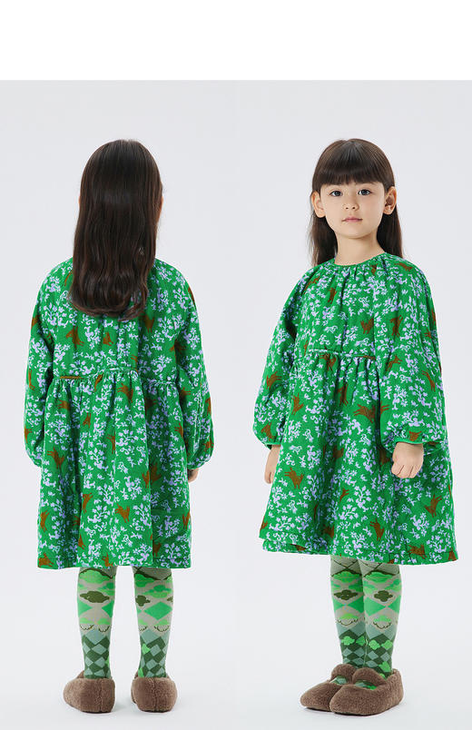 JNBY  22年冬款  生肖兔印花长袖连衣裙  1MBG10960 商品图7