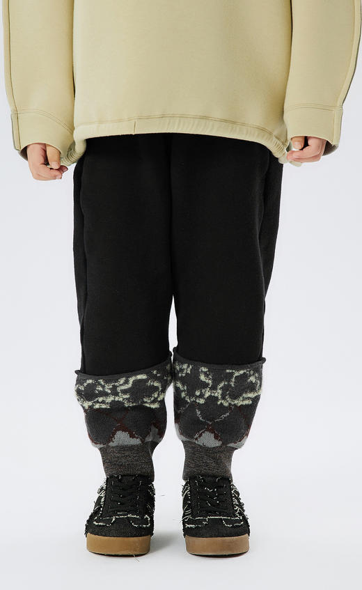 JNBY  22年冬款  时尚拼接束脚长裤  1MBE11000 商品图9