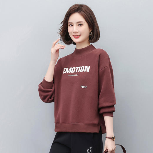 加绒卫衣短款小个子冬装保暖内搭休闲显瘦上衣HR-WH3229 商品图3